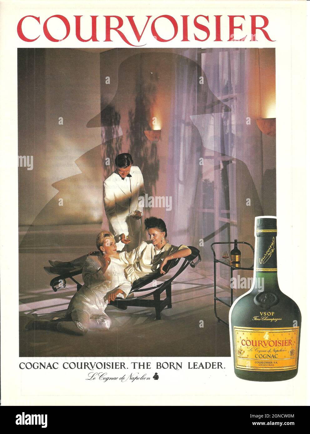 Vintage-Werbung für Courvoisier Cognac-Werbung in einer Zeitschrift Stockfoto