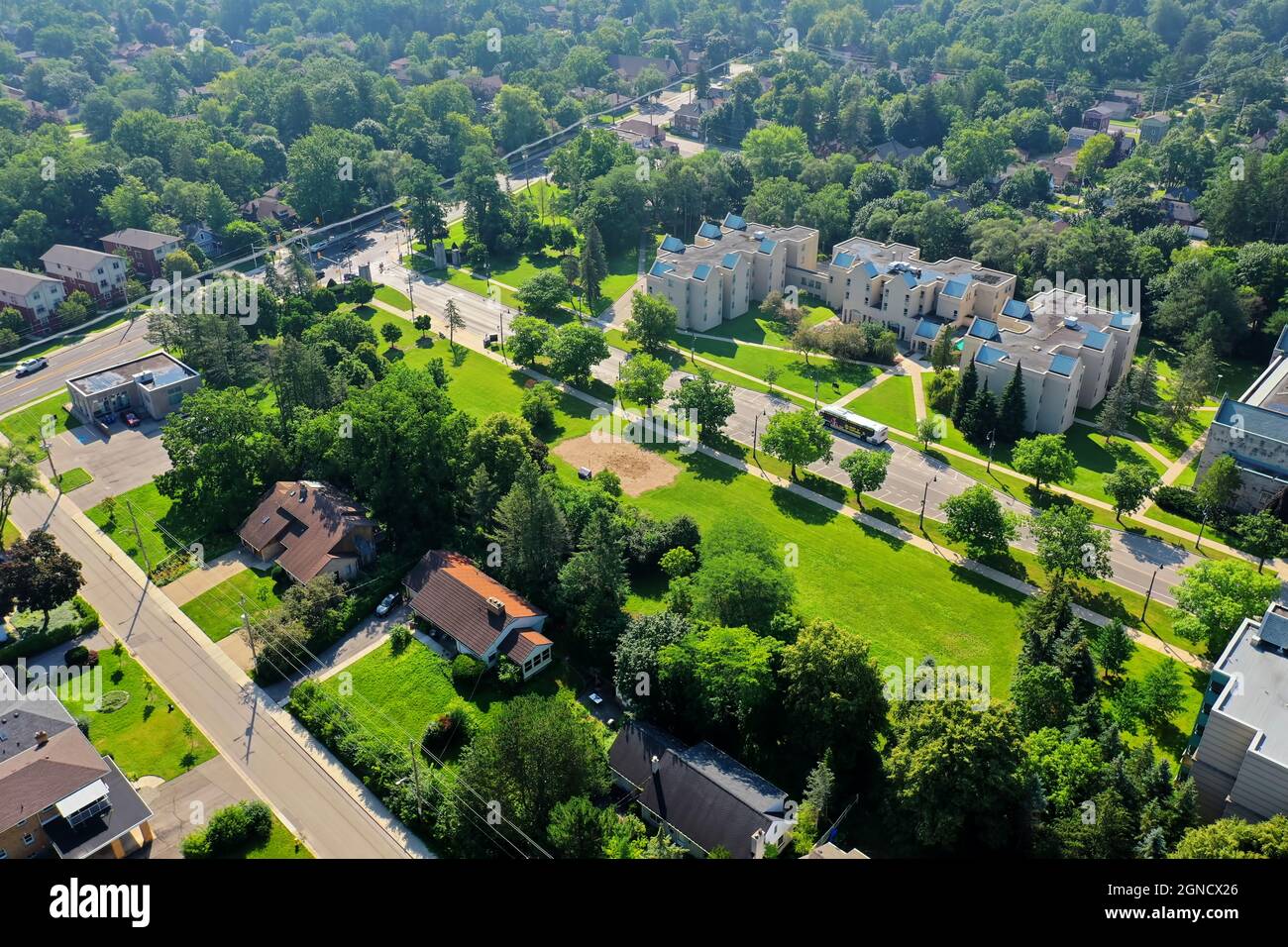 Eine Luftaufnahme der University of Western Ontario in London, Kanada Stockfoto