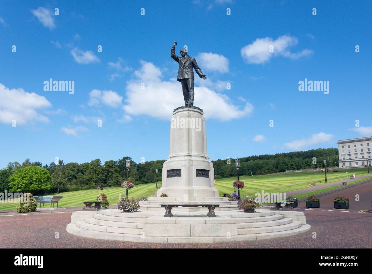 Lord Carson's Statue, Northern Ireland Assembly Parliament (Storemont) Building, Storemont, City of Belfast, Nordirland, Vereinigtes Königreich Stockfoto