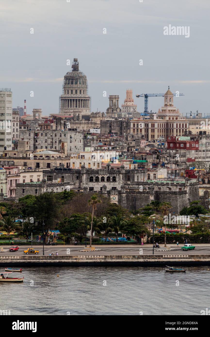 Skyline von Havanna mit National Capitol, Kuba Stockfoto