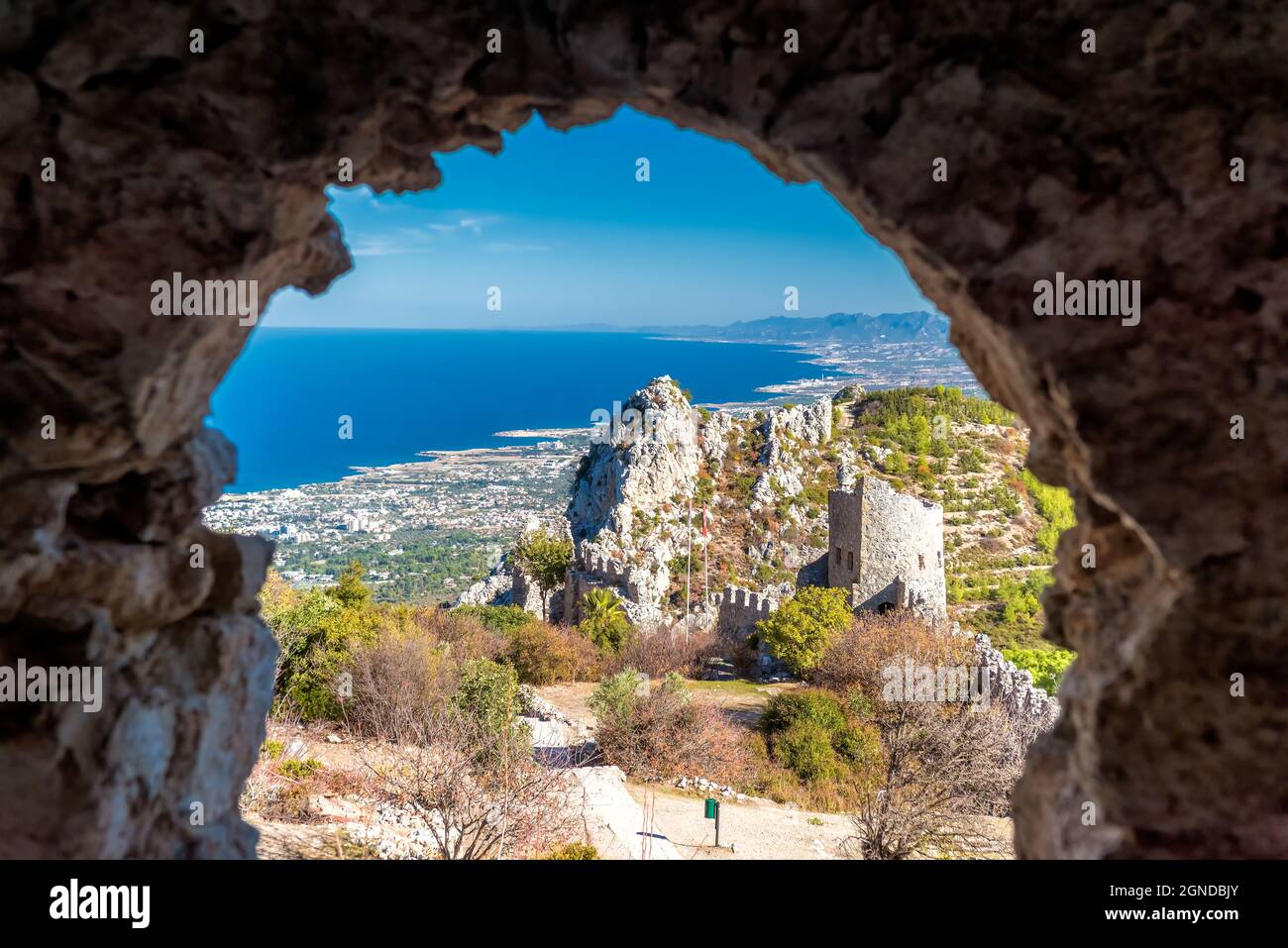 Ruinen von Saint Hilarion Castle. Kyrenia District, Zypern Stockfoto
