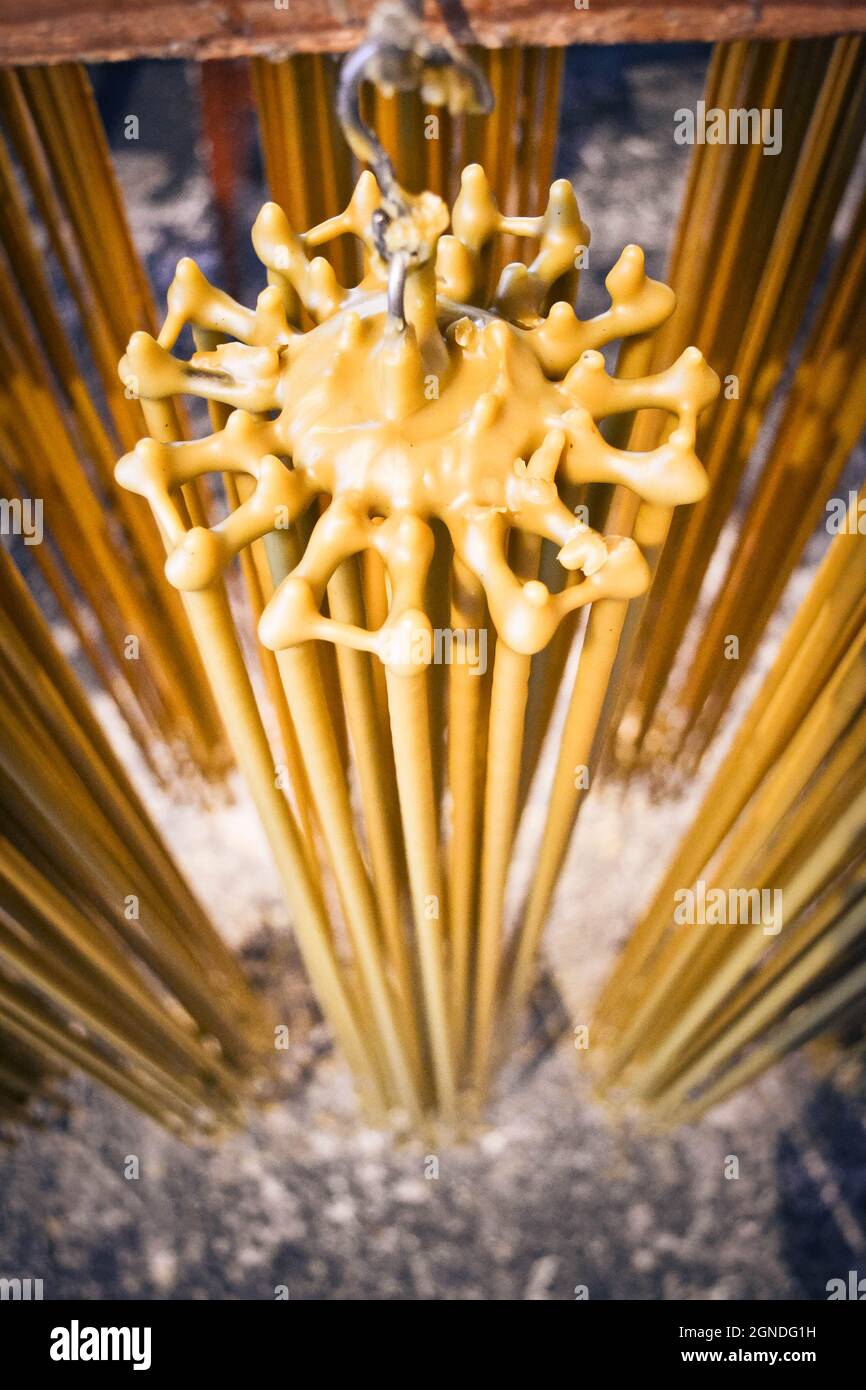 Herstellung von Wachskerzen Stockfoto