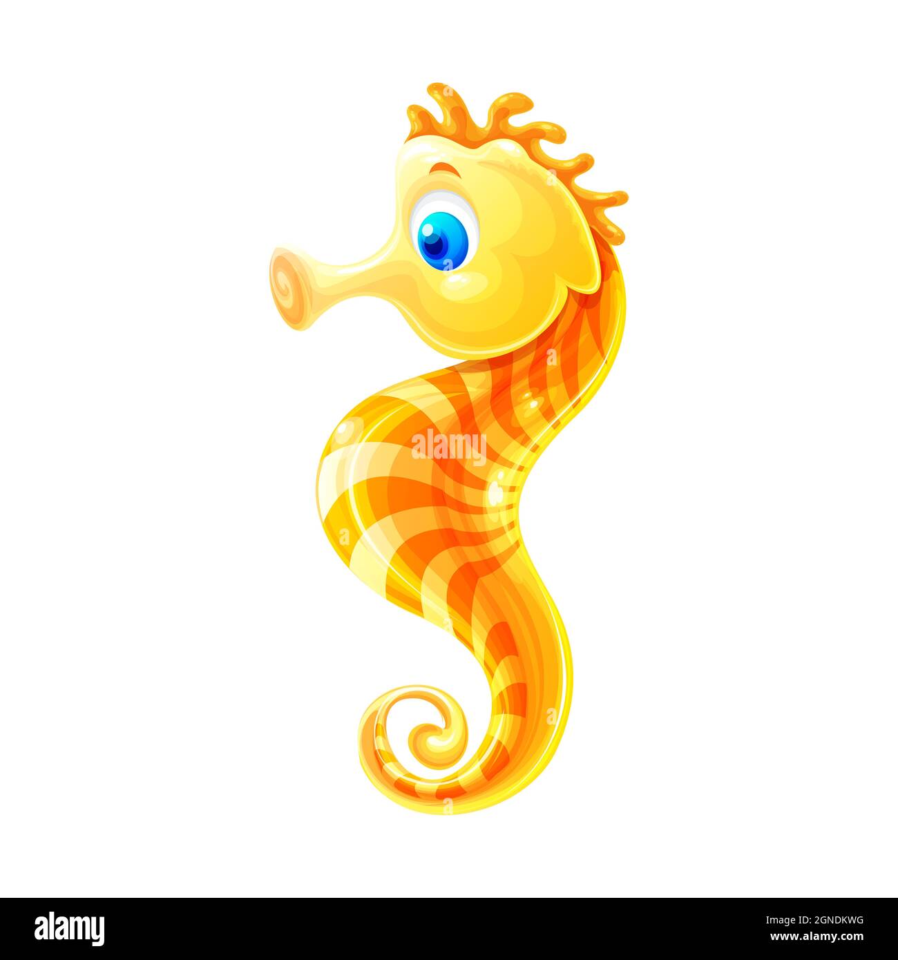 Ein gelbliches und schönes Seepferd Stockfoto