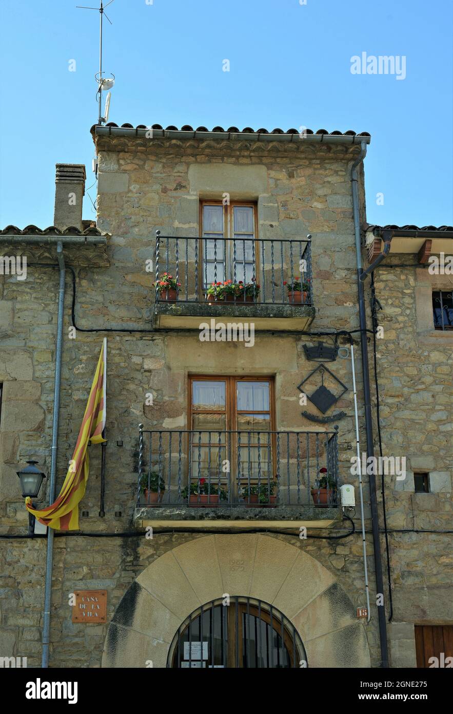 Die Stadt Alpens liegt im Norden von Llusanés, in der Region der Provinz Osona in Barcelona, Katalonien, Spanien Stockfoto