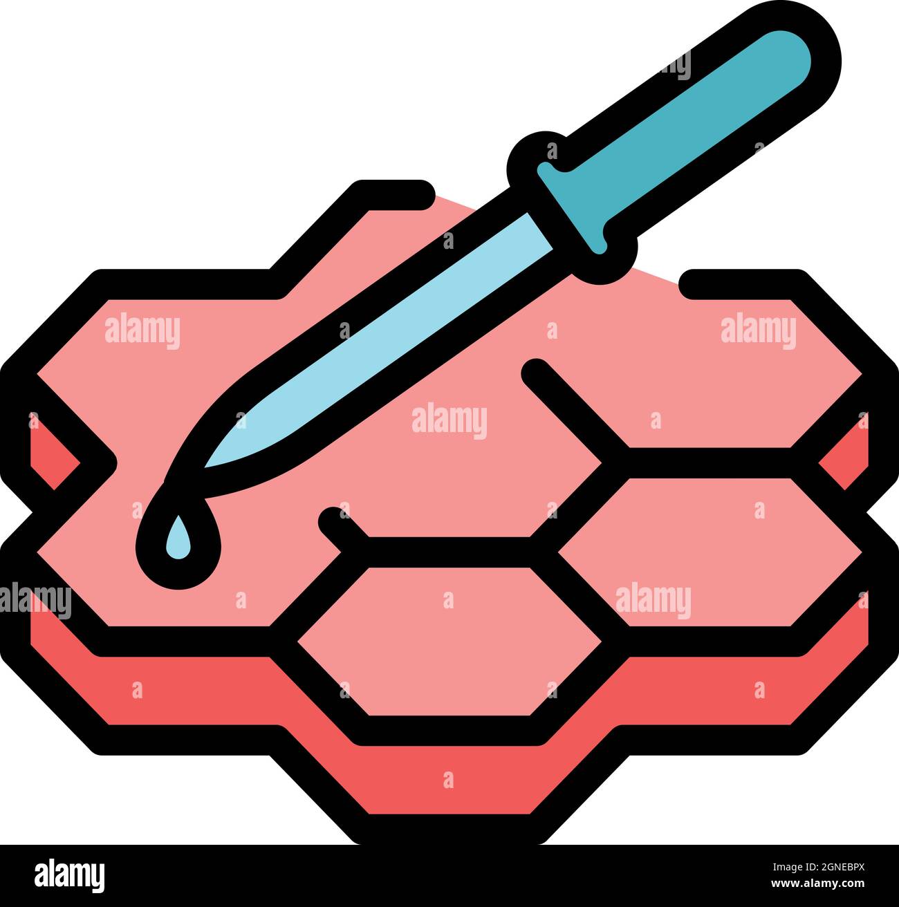 Modifiziertes Honigsymbol. Kontur geändert Honig Vektor Symbol Farbe flach isoliert Stock Vektor