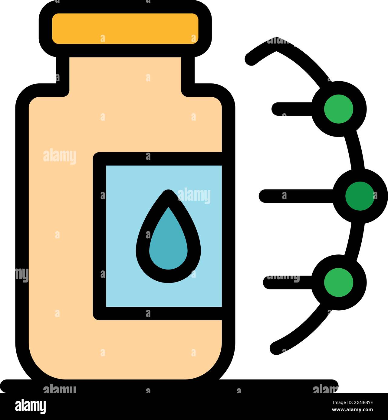 Symbol für gentechnisch veränderte Lebensmittel. Umriss genetisch veränderte Lebensmittel Vektor Symbol Farbe flach isoliert Stock Vektor