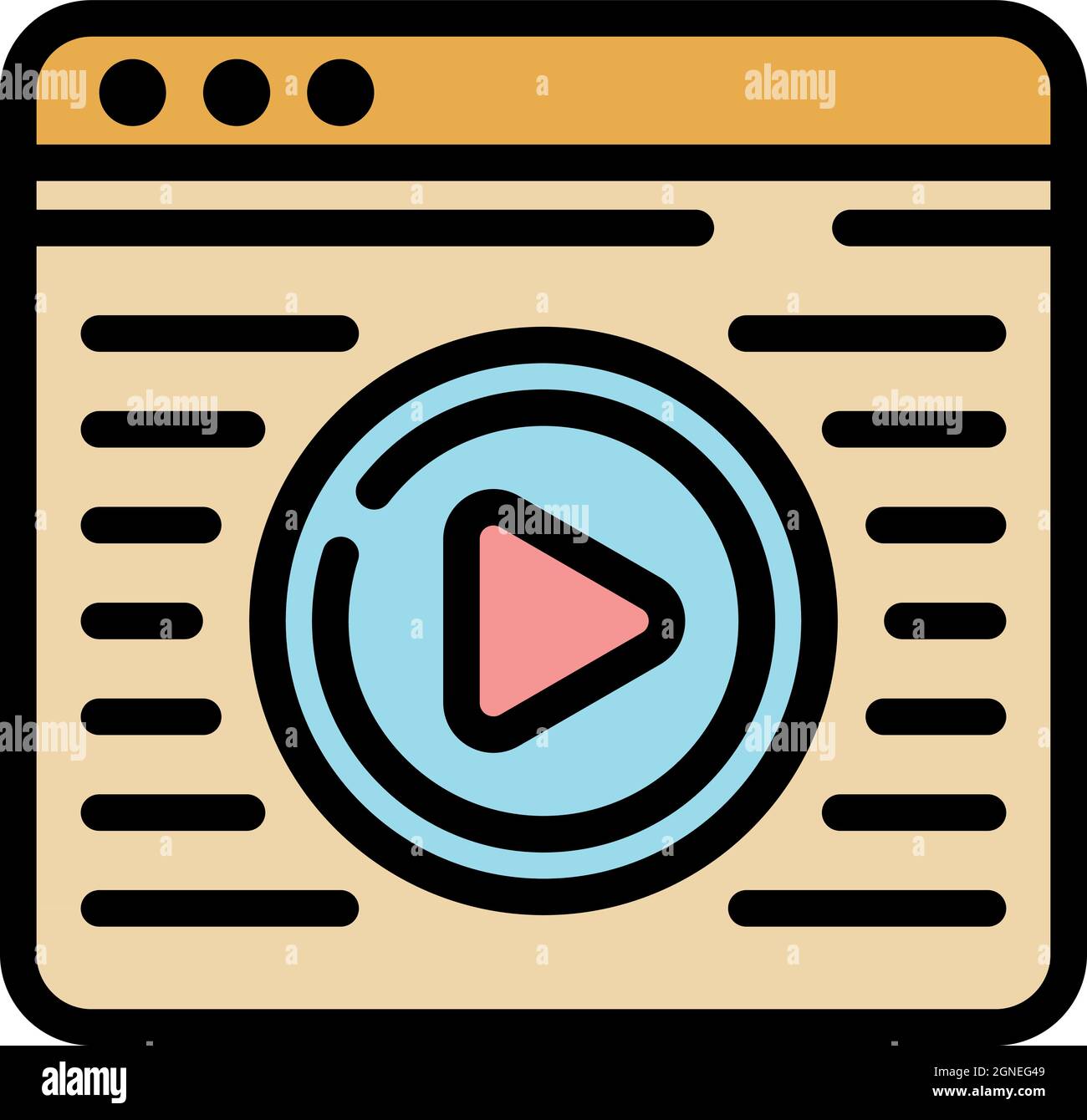 Symbol für die interaktive tv-Webseite. Umriss interaktive tv-Webseite Vektor Symbol Farbe flach isoliert Stock Vektor