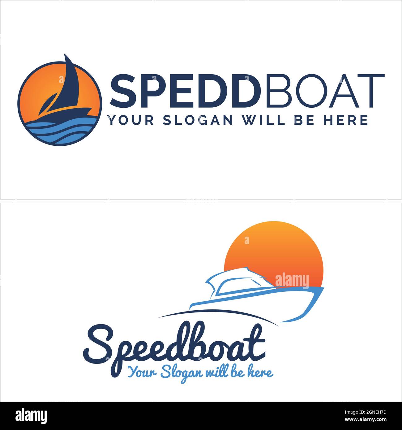 Modernes Speedboat Travel Holiday Logo-Design Stock Vektor