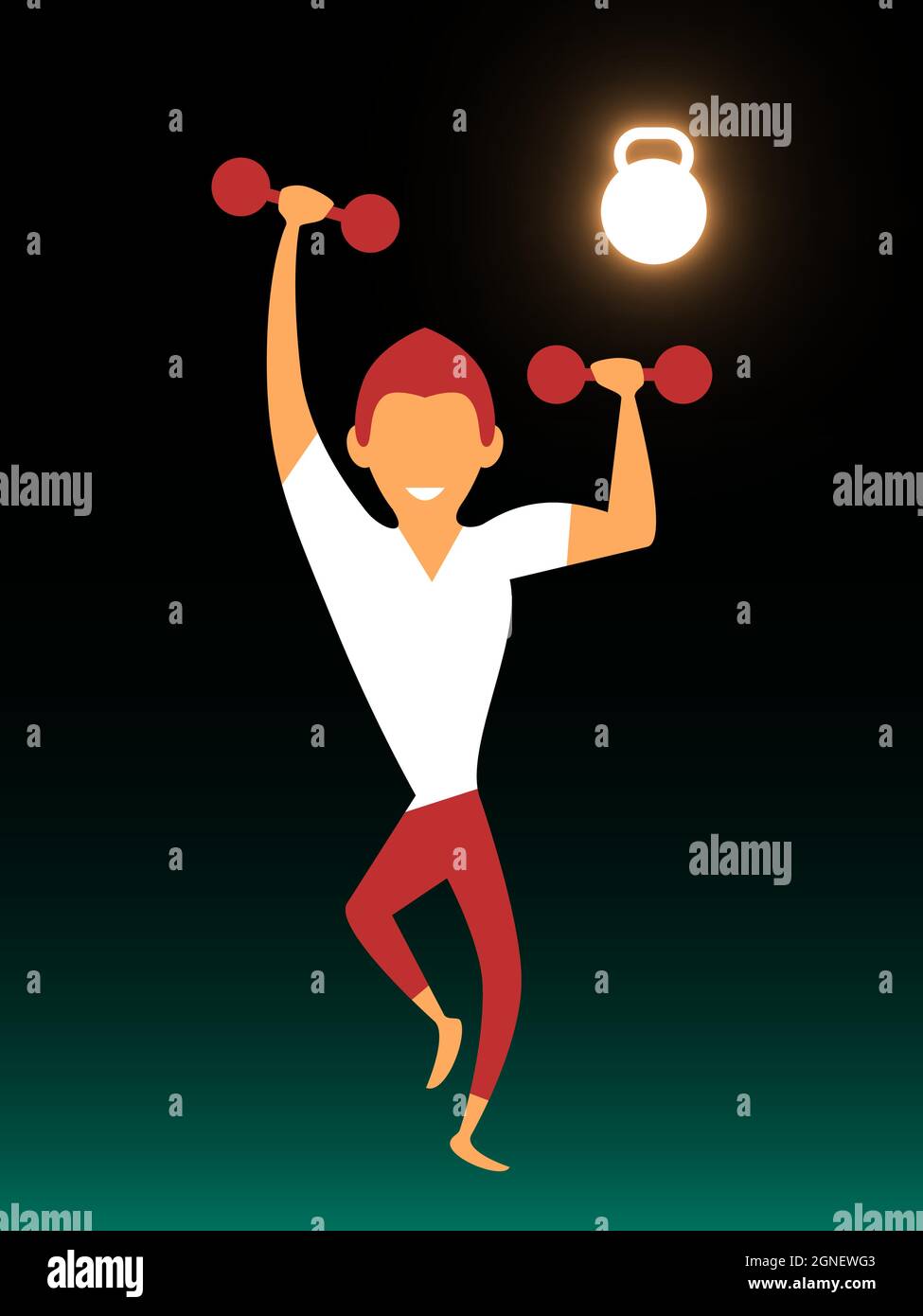 Vector Fitness Club im Gradienten-Style. Bearbeitbare Illustration Stock Vektor