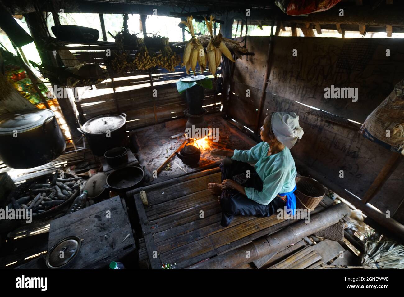 Tägliches Leben im Dorf in der Provinz Hoa Binh Nordvietnam Stockfoto