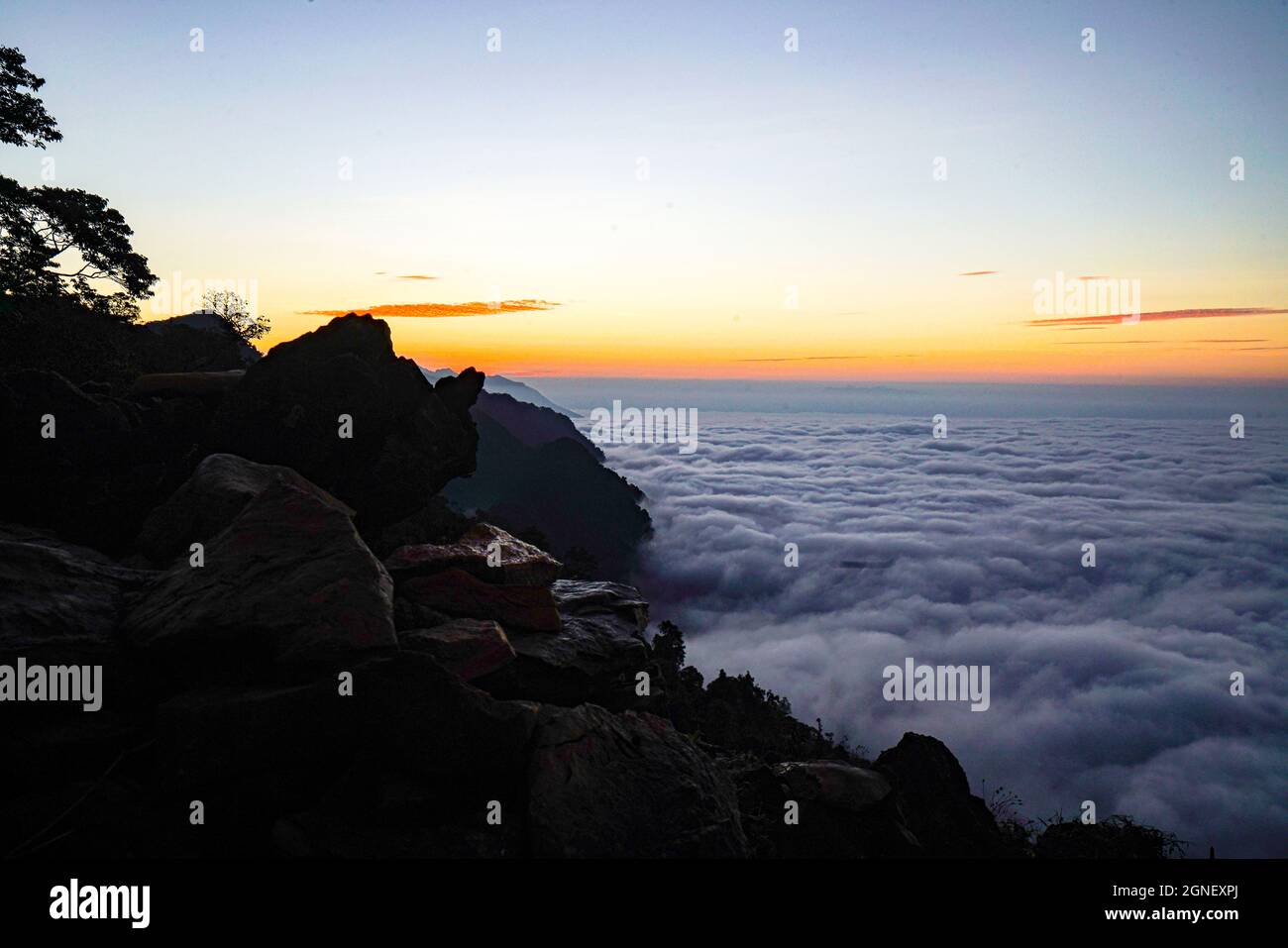 Schöne Landschaft Meer der Wolke in Hoa Binh Provinz Nordvietnam Stockfoto