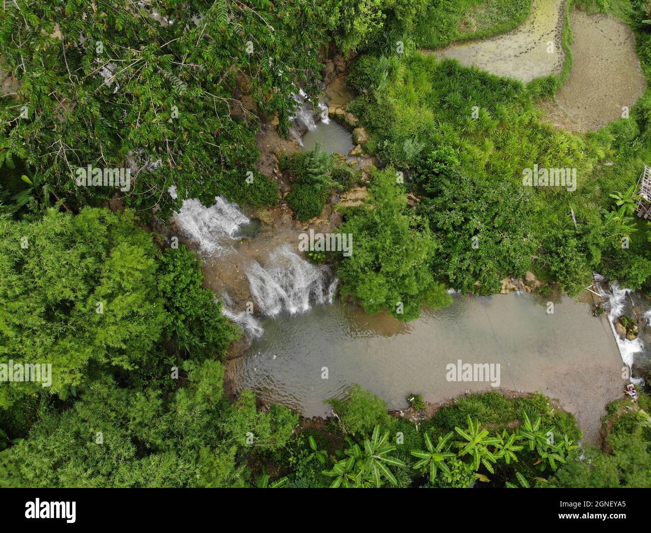 Trang Wasserfall in Hoa Binh Provinz Nordvietnam Stockfoto