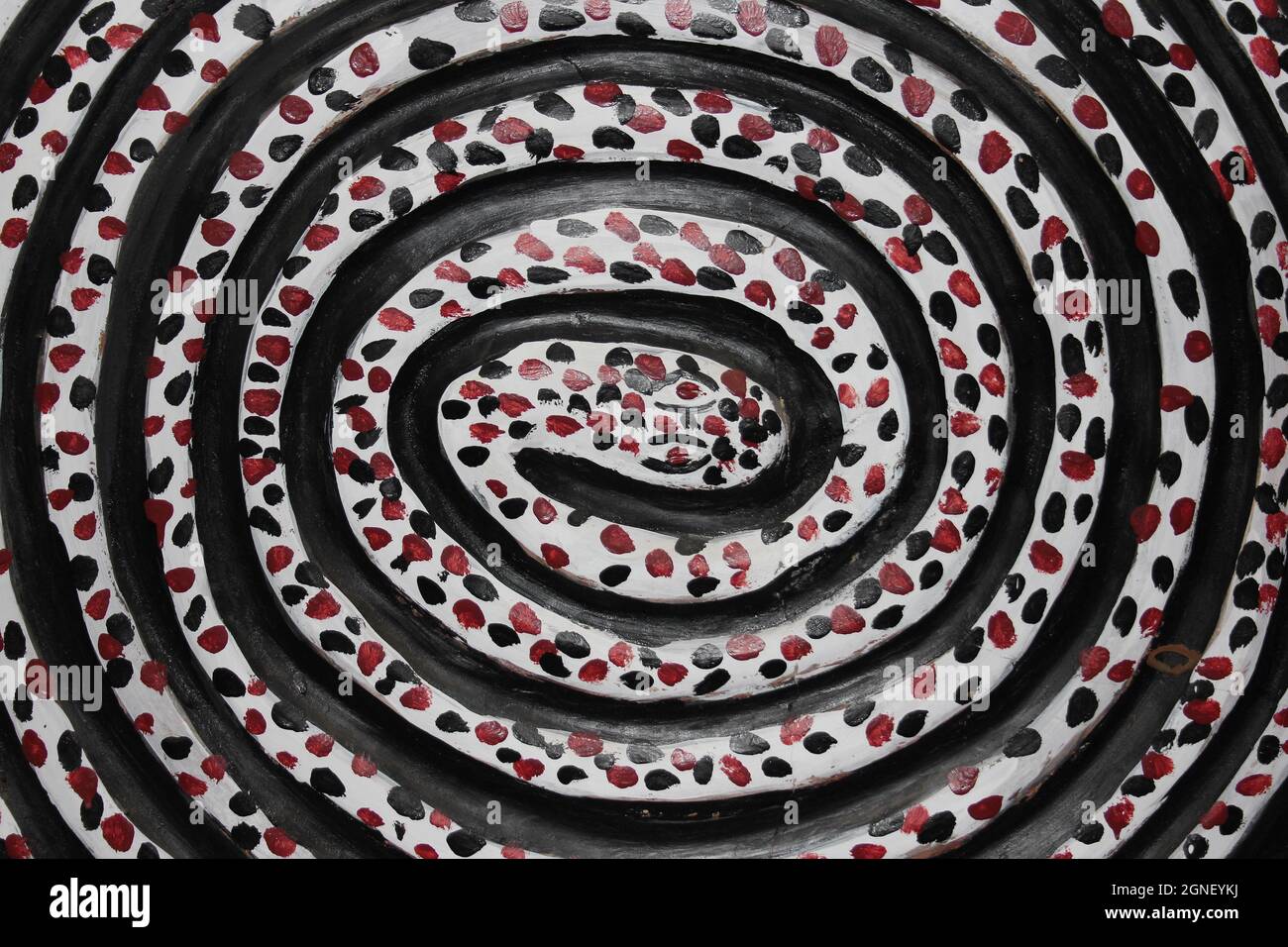 Spiralförmiges Schlangendesign Stockfoto