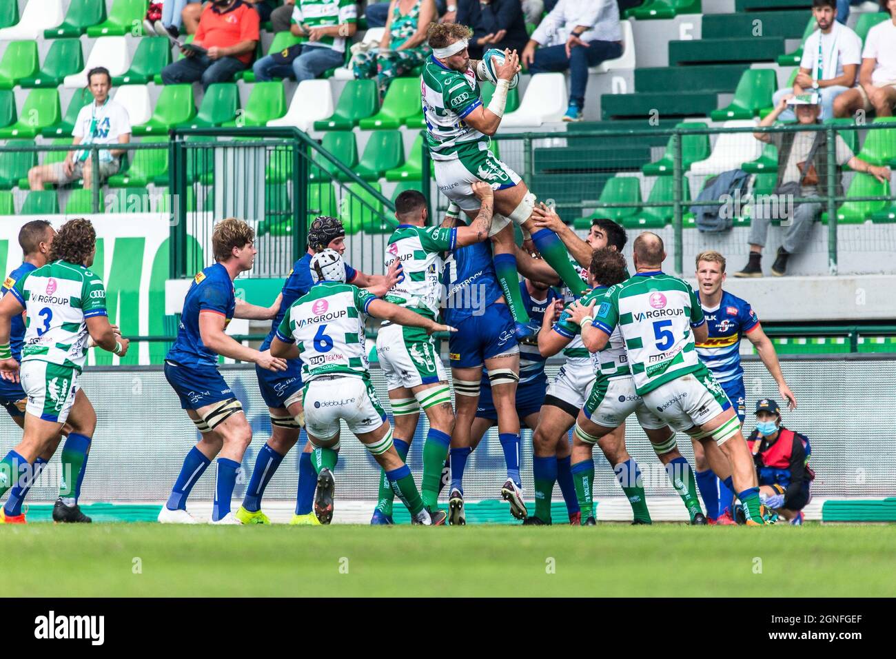 Monigo Stadium, Treviso, Italien, 25. September 2021, Niccolo Cannone (Benetton Treviso) während des Spiels von Benetton Rugby gegen DHL Stormers - United Rugby Championship Stockfoto