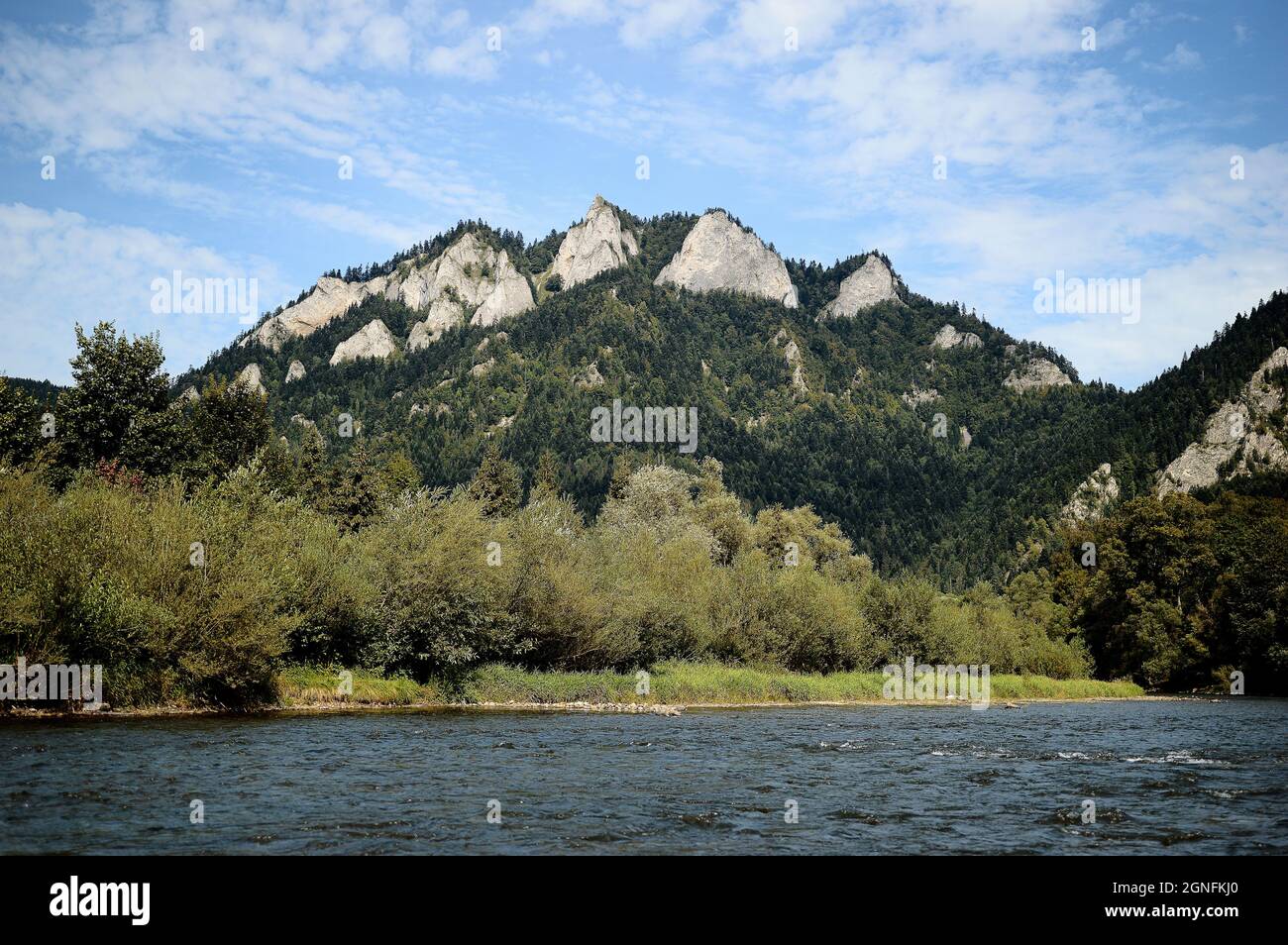 Rafting auf dem Dunajec Fluss in den Pieniny Bergen Stockfoto