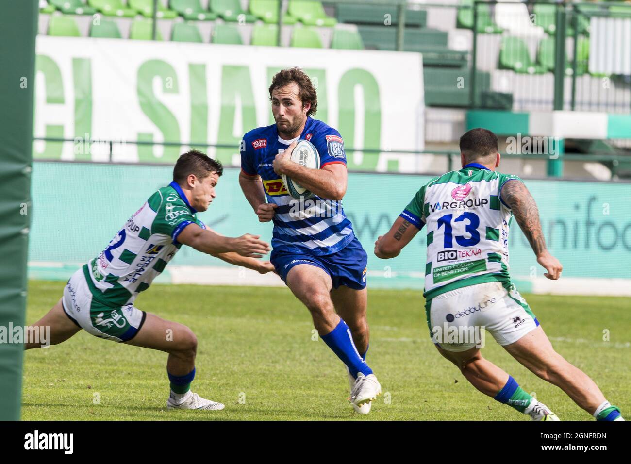 Monigo Stadium, Treviso, Italien, 25. September 2021, Rikus Pretorius während des Spiels von Benetton Rugby gegen DHL Stormers - United Rugby Championship Stockfoto