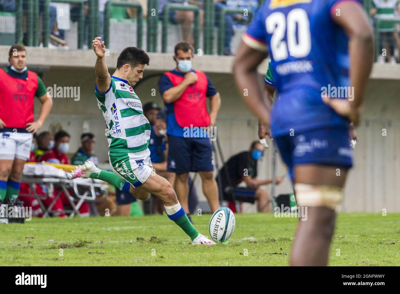 Monigo Stadium, Treviso, Italien, 25. September 2021, Tomas Albornoz Spieler des Spiels während des Spiels von Benetton Rugby gegen DHL Stormers - United Rugby Championship Stockfoto