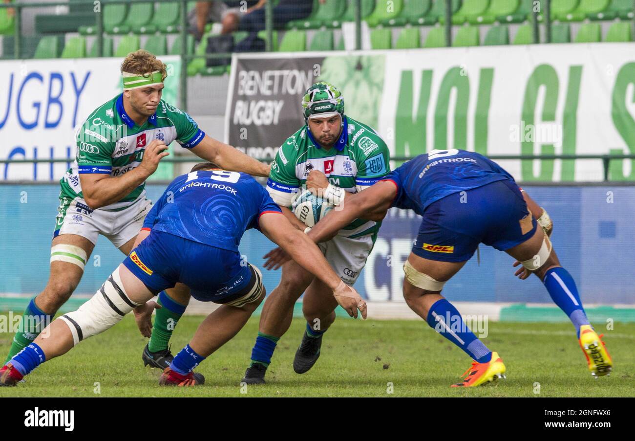 Monigo Stadium, Treviso, Italien, 25. September 2021, Federico Zani während des Spiels von Benetton Rugby gegen DHL Stormers - United Rugby Championship Stockfoto