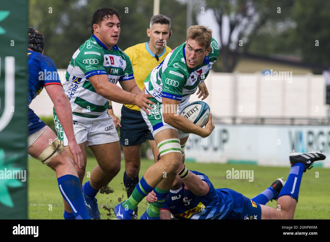 Monigo Stadium, Treviso, Italien, 25. September 2021, Federico Ruzza während des Spiels von Benetton Rugby gegen DHL Stormers - United Rugby Championship Stockfoto