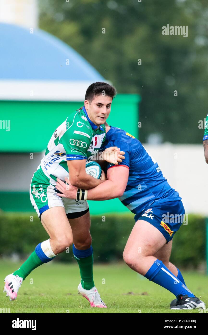 Monigo Stadium, Treviso, Italien, 25. September 2021, Tomas Albornoz (Benetton Treviso) während des Spiels von Benetton Rugby gegen DHL Stormers - United Rugby Championship Stockfoto
