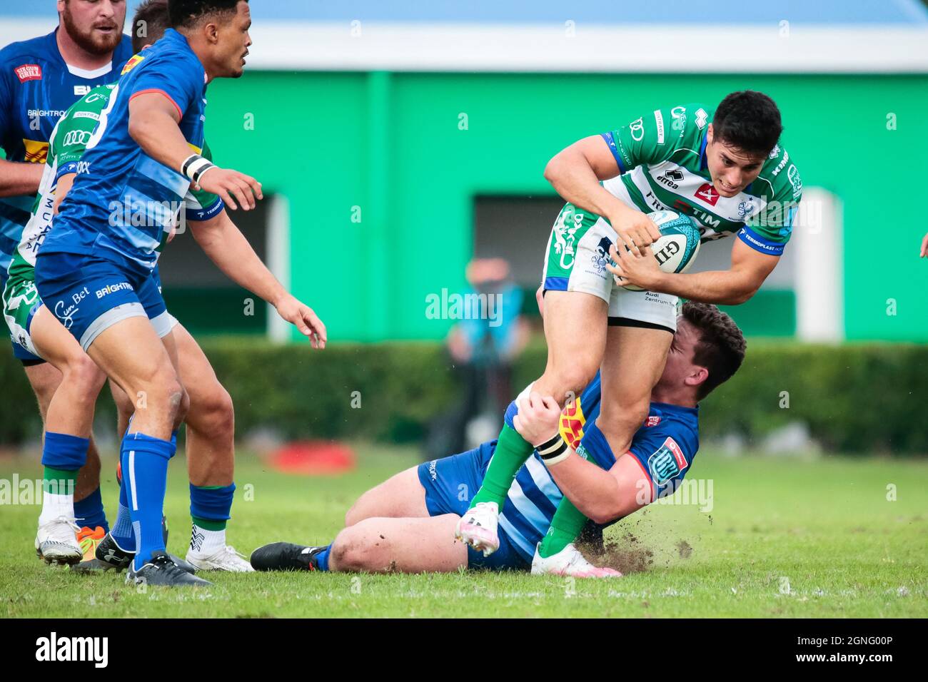Monigo Stadium, Treviso, Italien, 25. September 2021, Tomas Albornoz (Benetton Treviso) während des Spiels von Benetton Rugby gegen DHL Stormers - United Rugby Championship Stockfoto