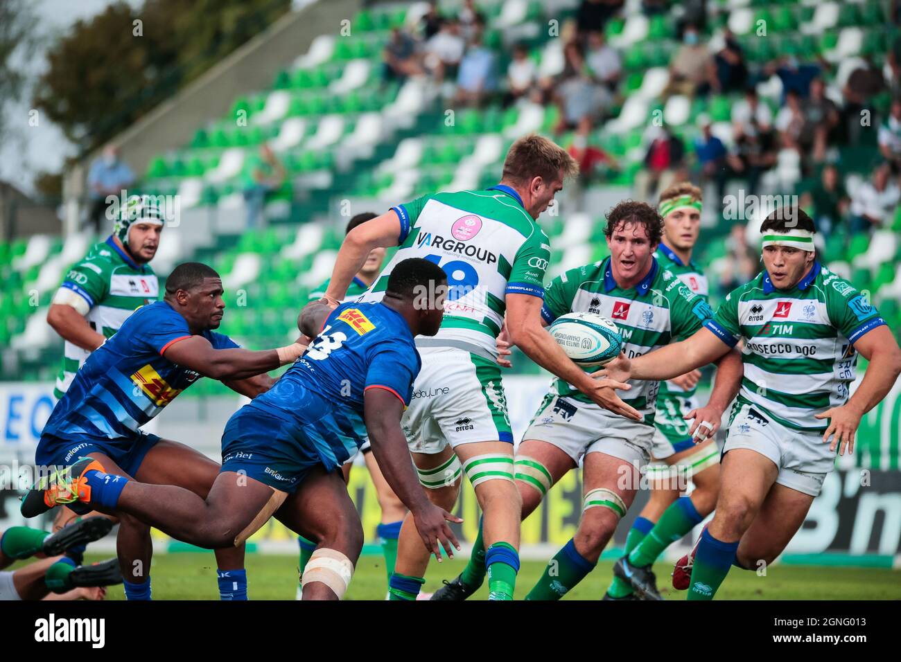Monigo Stadium, Treviso, Italien, 25. September 2021, Federico Ruzza (Benetton Treviso) während des Spiels von Benetton Rugby gegen DHL Stormers - United Rugby Championship Stockfoto