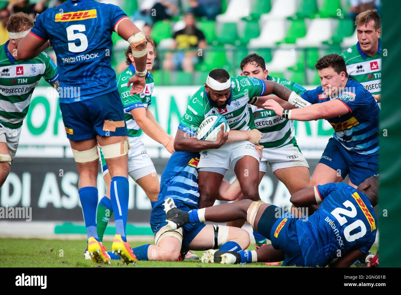 Monigo Stadium, Treviso, Italien, 25. September 2021, Ratuva Tavuyara (Benetton Treviso) während des Spiels von Benetton Rugby gegen DHL Stormers - United Rugby Championship Stockfoto