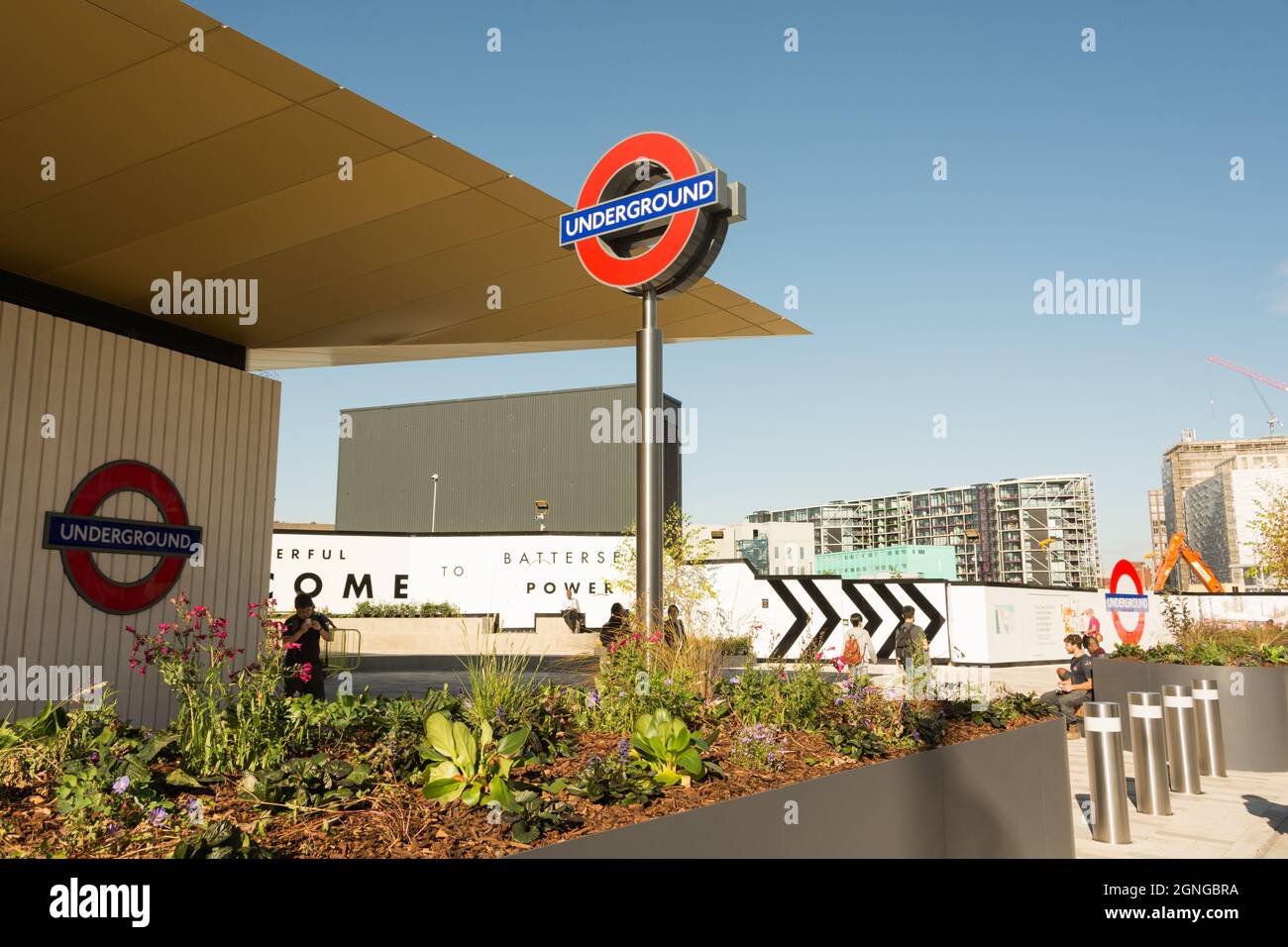 Battersea Power Station – U-Bahn-Station, Nine Elms, Vauxhall, London, England, VEREINIGTES KÖNIGREICH Stockfoto