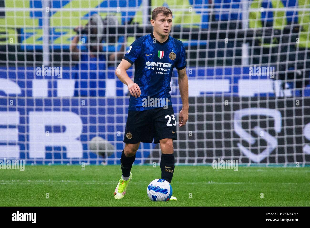 Mailand, Italien - september 25 2021 - Serie A Spiel F.C. Internazionale - Atalanta BC San Siro Stadion - Barella Nicolò in Aktion Stockfoto