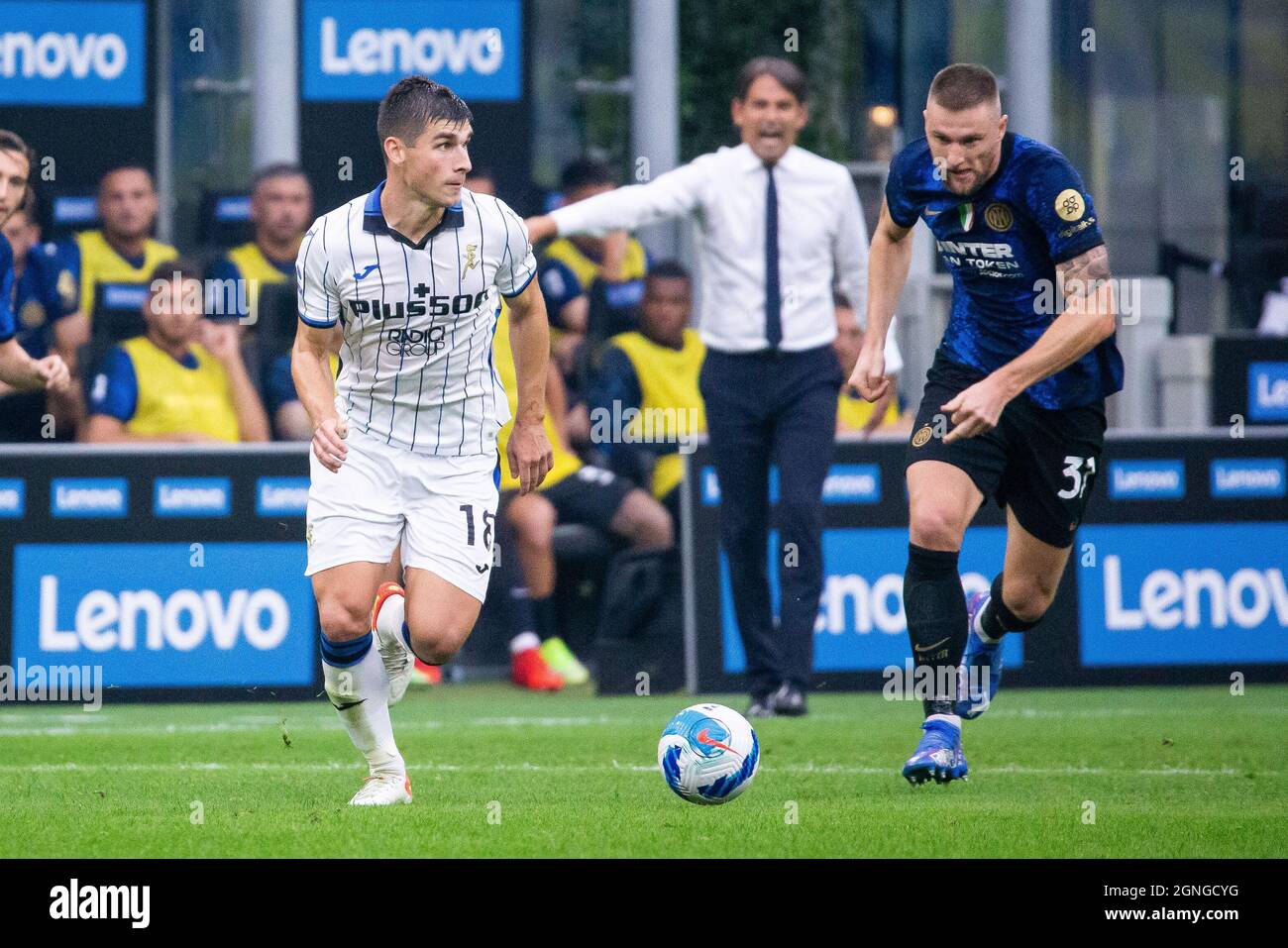 Mailand, Italien - september 25 2021 - Serie A Spiel F.C. Internazionale - Atalanta BC San Siro Stadion - malinovski ruslan in Aktion während des Spiels Stockfoto