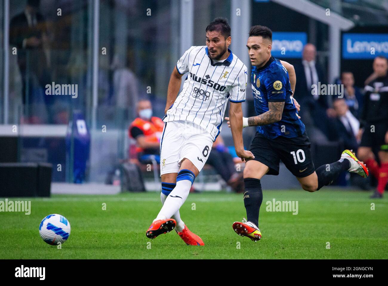 Mailand, Italien - september 25 2021 - Serie A Spiel F.C. Internazionale - Atalanta BC San Siro Stadion - palomino Josè und martinez lautaro Stockfoto