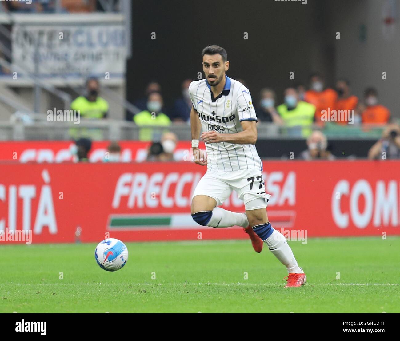 MAILAND ITALIEN- September 26 Giuseppe Meazza Davide Zappacosta in Aktion während der Serie Ein Spiel zwischen FC Inter und Atalanta BC im Stadio Giuseppe Meazza am 26. September 2021 in Mailand, Italien. Stockfoto
