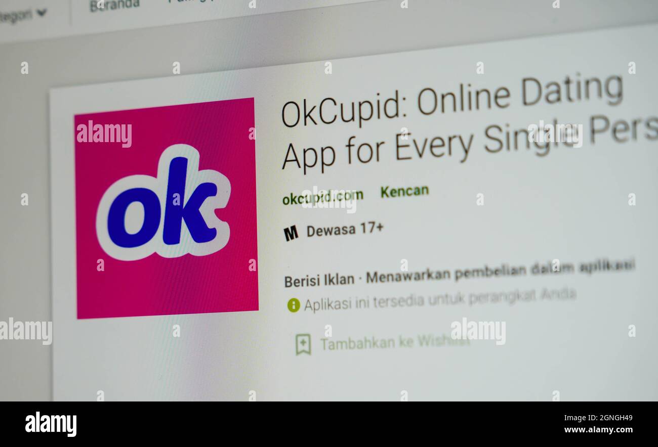 Jakarta, Indonesien-17. September 2021: OkCupid mobile Apps-Website auf dem Bildschirm am 17. September 2021. In Jakarta Indonesien. Stockfoto