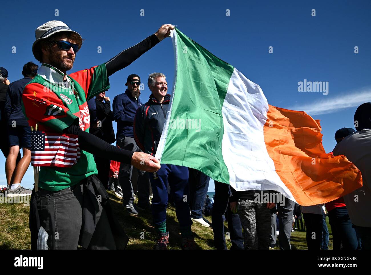 Zuschauer am zweiten Tag des 43. Ryder Cup in Whistling Straits, Wisconsin. Bilddatum: Samstag, 25. September 2021. Stockfoto