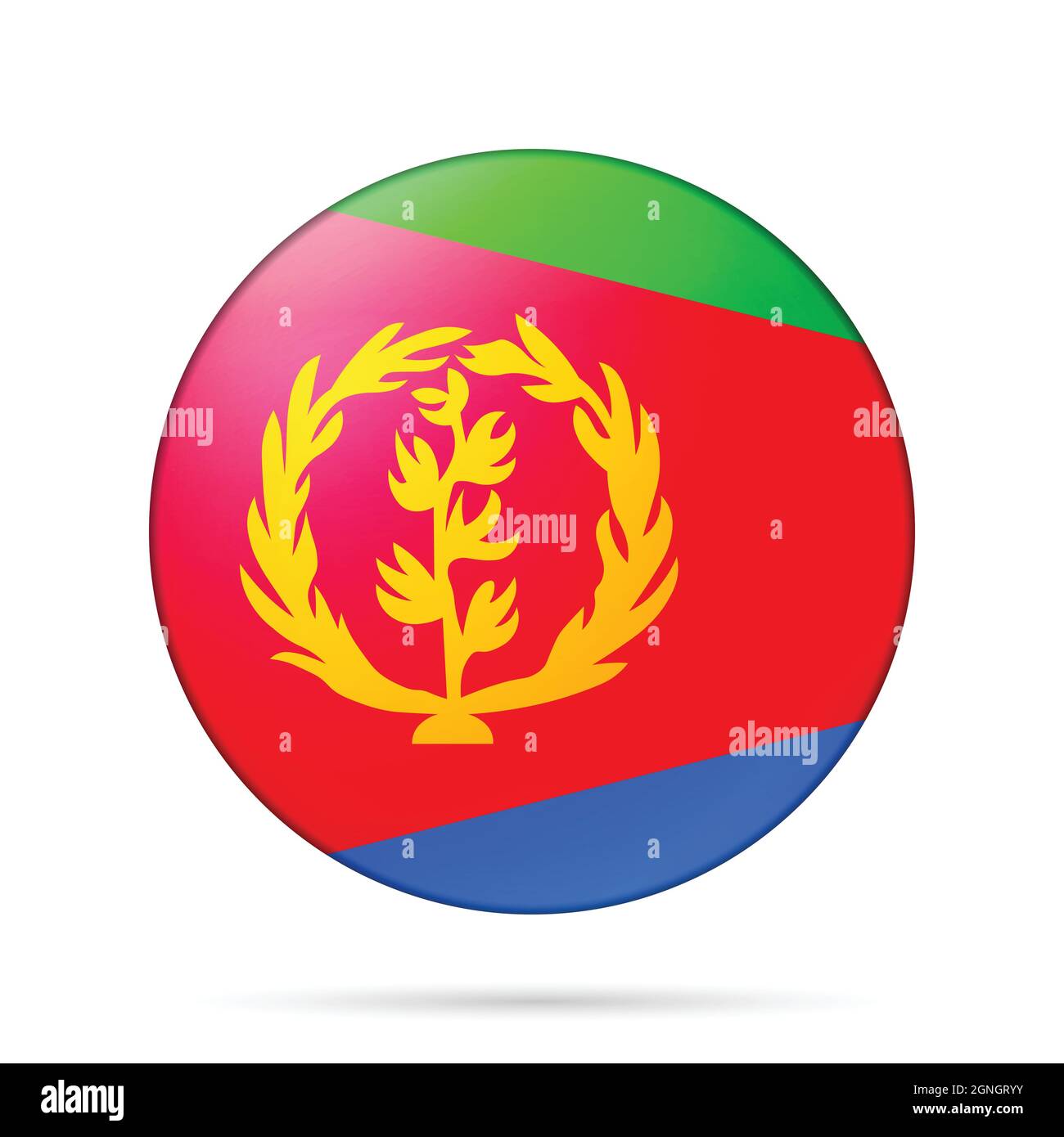 Glaskugel mit Flagge von Eritrea. Runde Kugel, Vorlagensymbol. Eritreischen nationalen Symbol. Glänzende realistische Kugel, abstrakte 3D-Vektordarstellung Stock Vektor