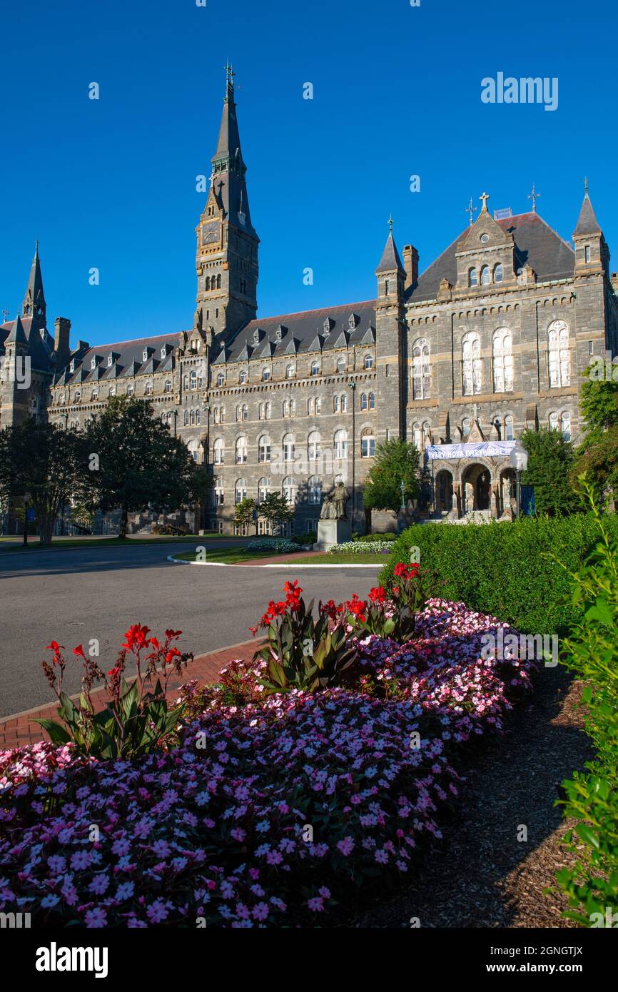 USA Washington DC Georgetown Georgetown University Healy Hall an der Jesuiten-Katholischen Schule ein nationales historisches Wahrzeichen Stockfoto