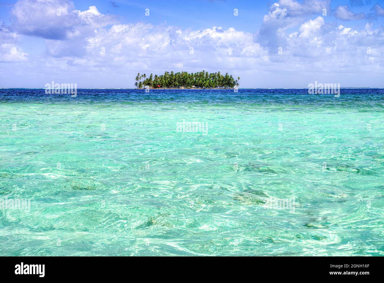 Tropische Insel in Kuna Yala Islands, San Blas Panama Stockfoto