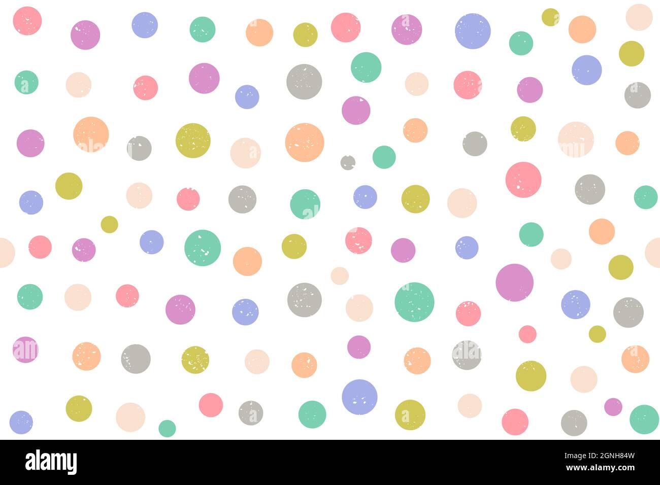 Vintage Vektor nahtloses Muster im Retro-Stil. Farbenfrohes Retro-Muster mit grunge Punkten. Vintage-Vektorstruktur im 60er-Jahre-Stil. Bunte Punkte. Stock Vektor