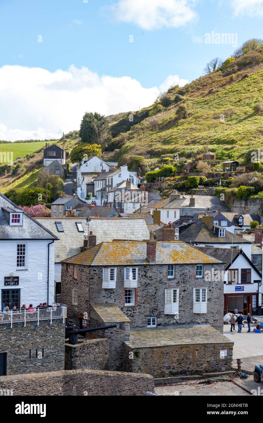 Port Isaac in Cornwall Großbritannien wurde durch die Fernsehsendung Doc Martin berühmt Stockfoto