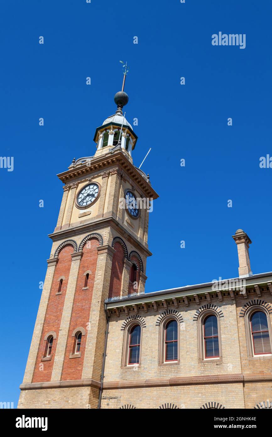 Szene in Newcastle Australia Uhrenturm, Postgebäude Stockfoto