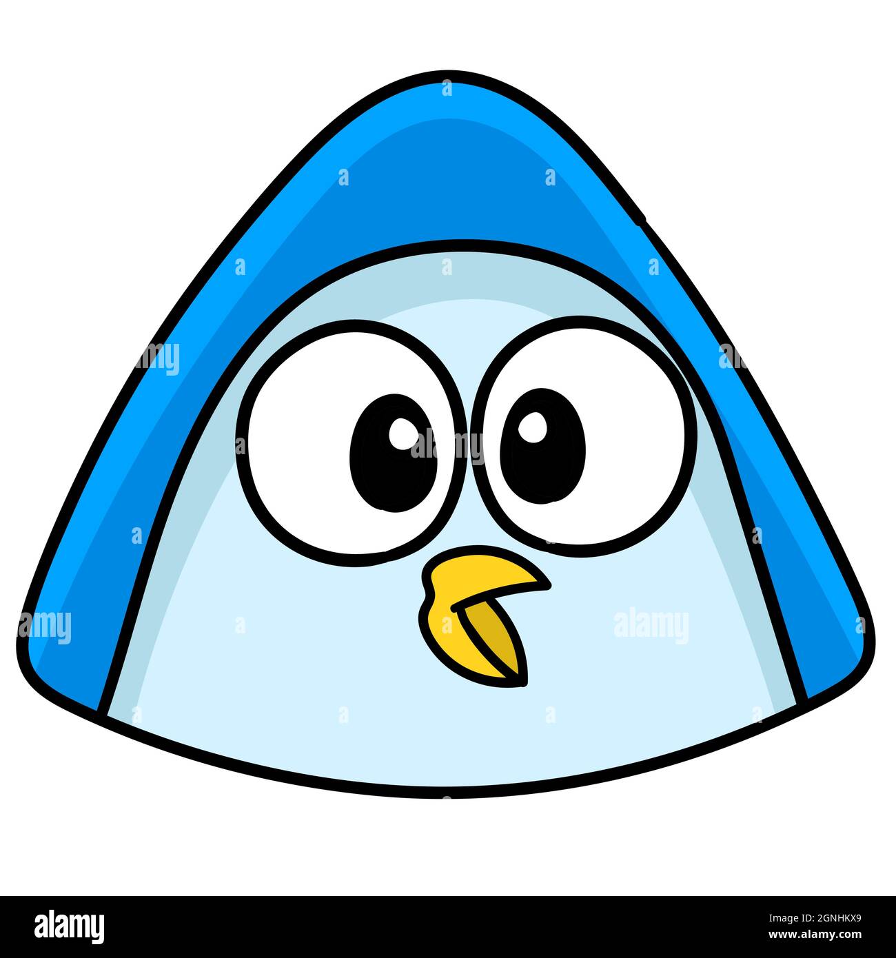 Niedliches Vogel-Emoticon mit knauserdem Ausdruck Stock Vektor