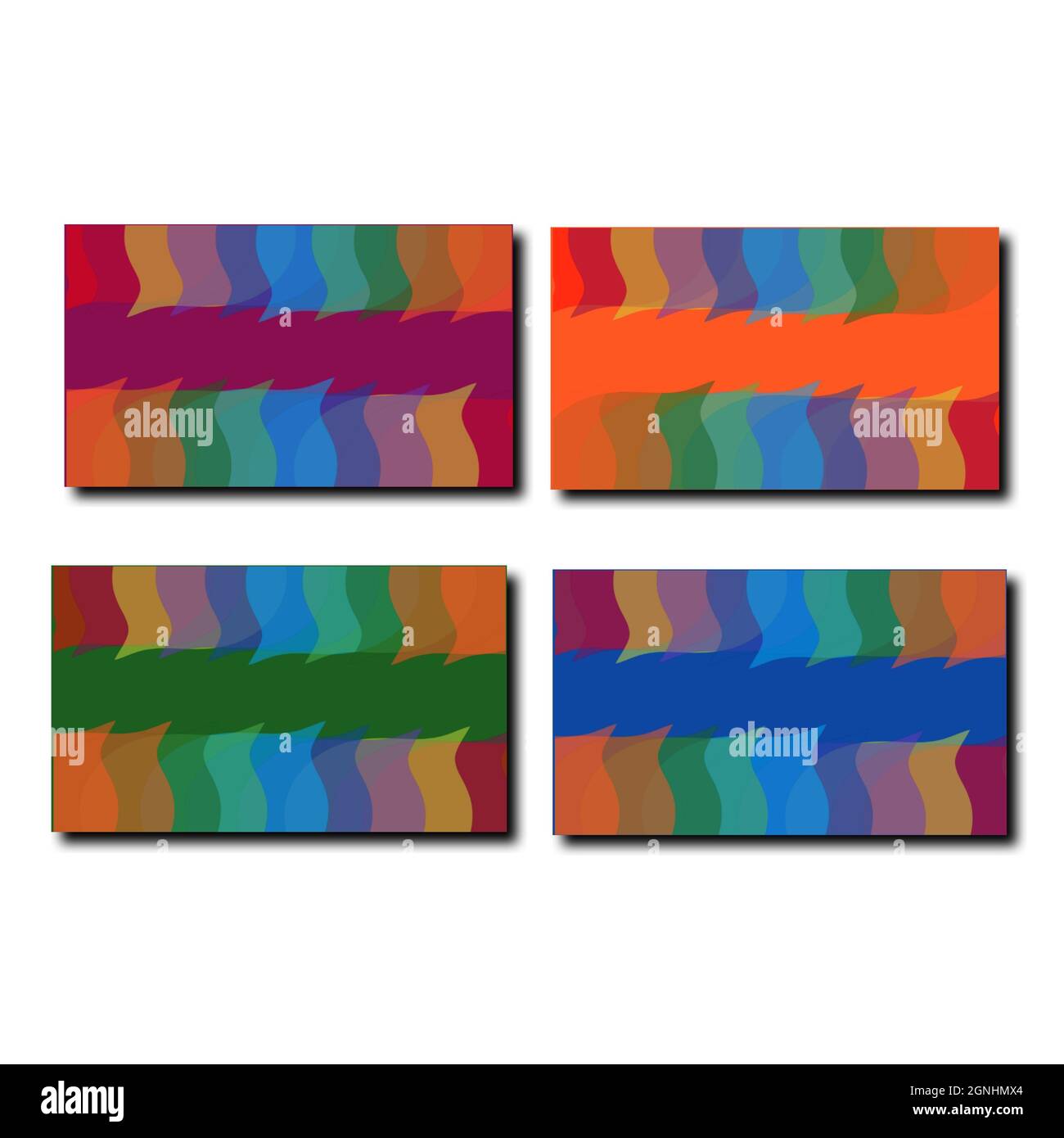 Leere Visitenkarte und Visitenkarte farbenfroher weißer Hintergrund Stockfoto