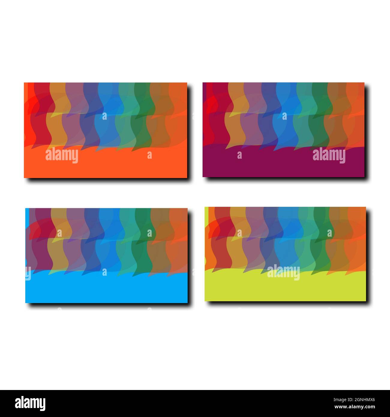 Leere Visitenkarte und Visitenkarte farbenfroher weißer Hintergrund Stockfoto