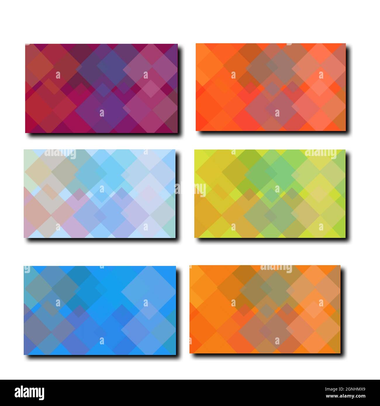 Leere Visitenkarte und Visitenkarte farbenfroher weißer Hintergrund Stockfoto