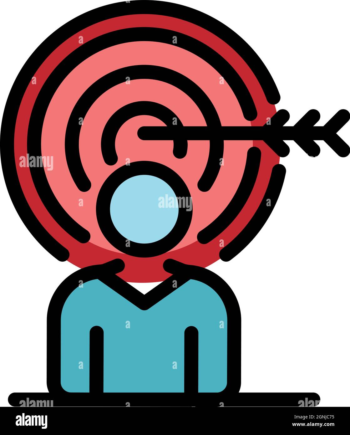 Symbol für persönliches Zielziel. Kontur persönliche Ziel Ziel Vektor Symbol Farbe flach isoliert Stock Vektor
