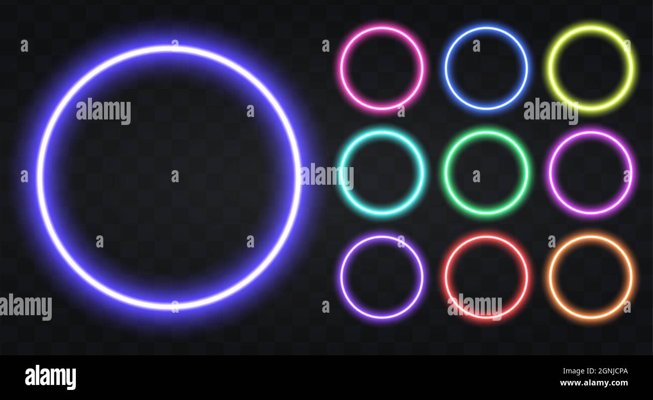 Neon-Kreis-Rahmen mit Kopierraum Stock Vektor