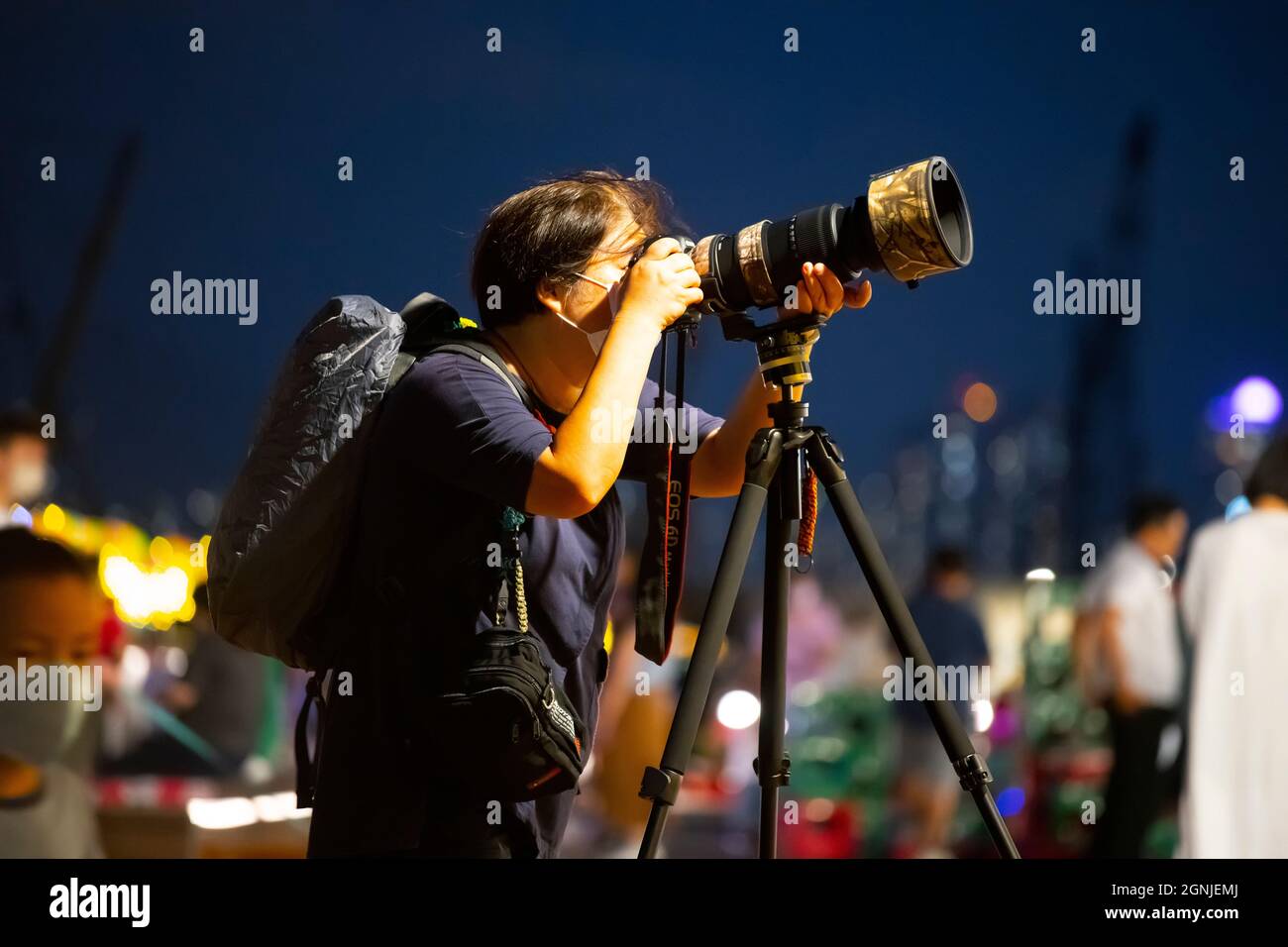Chinesische Fotografen, Hongkong, China. Stockfoto
