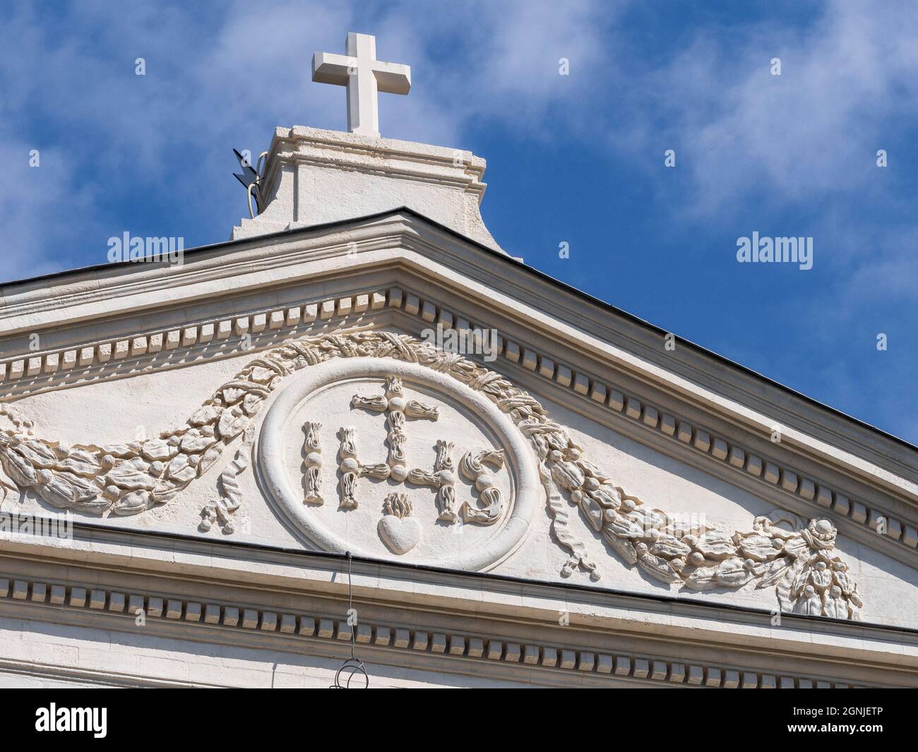 Saint Yves Kapelle Fassade Detail, Vannes, Morbihan, Bretagne, Frankreich. Stockfoto