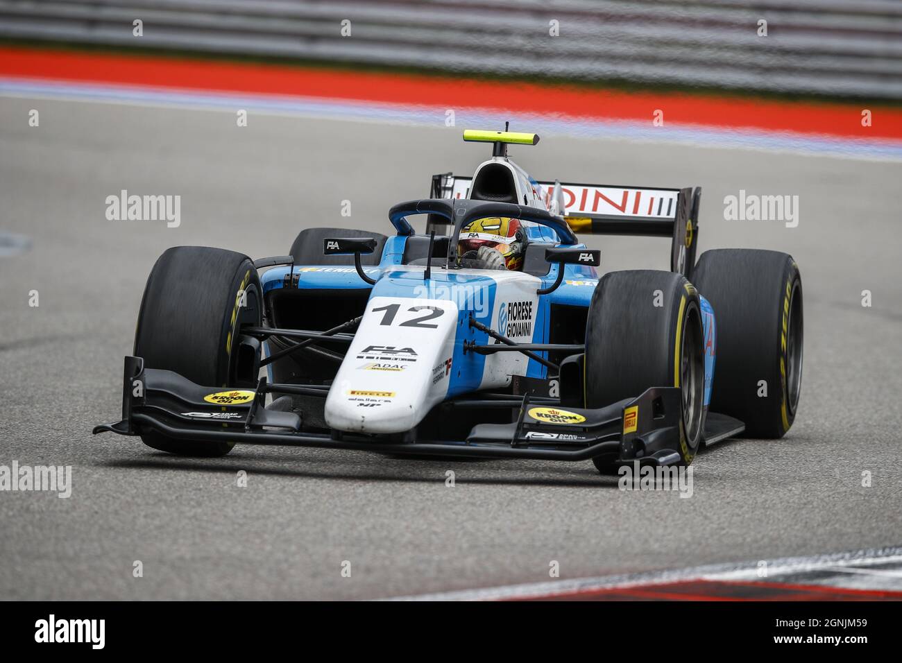 12 Zendeli Limim (ger), MP Motorsport, Dallara F2, Action beim Formel 1 VTB Russian Grand Prix 2021, 15. Lauf der FIA Formel 1-Weltmeisterschaft 2021 vom 24. Bis 26. September 2021 auf dem Sotschi-Autodrom, in Sotschi, Russland - Foto: Xavi Bonilla/DPPI/LiveMedia Stockfoto