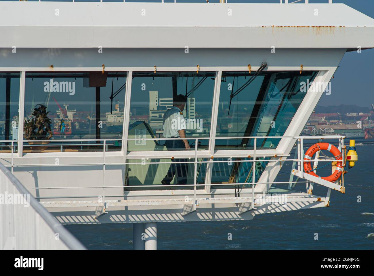 Frederikshavn, Dänemark - 11 2008. März: Stena Jutlandica Brücke bei Ankunft in Frederikshavn. Stockfoto